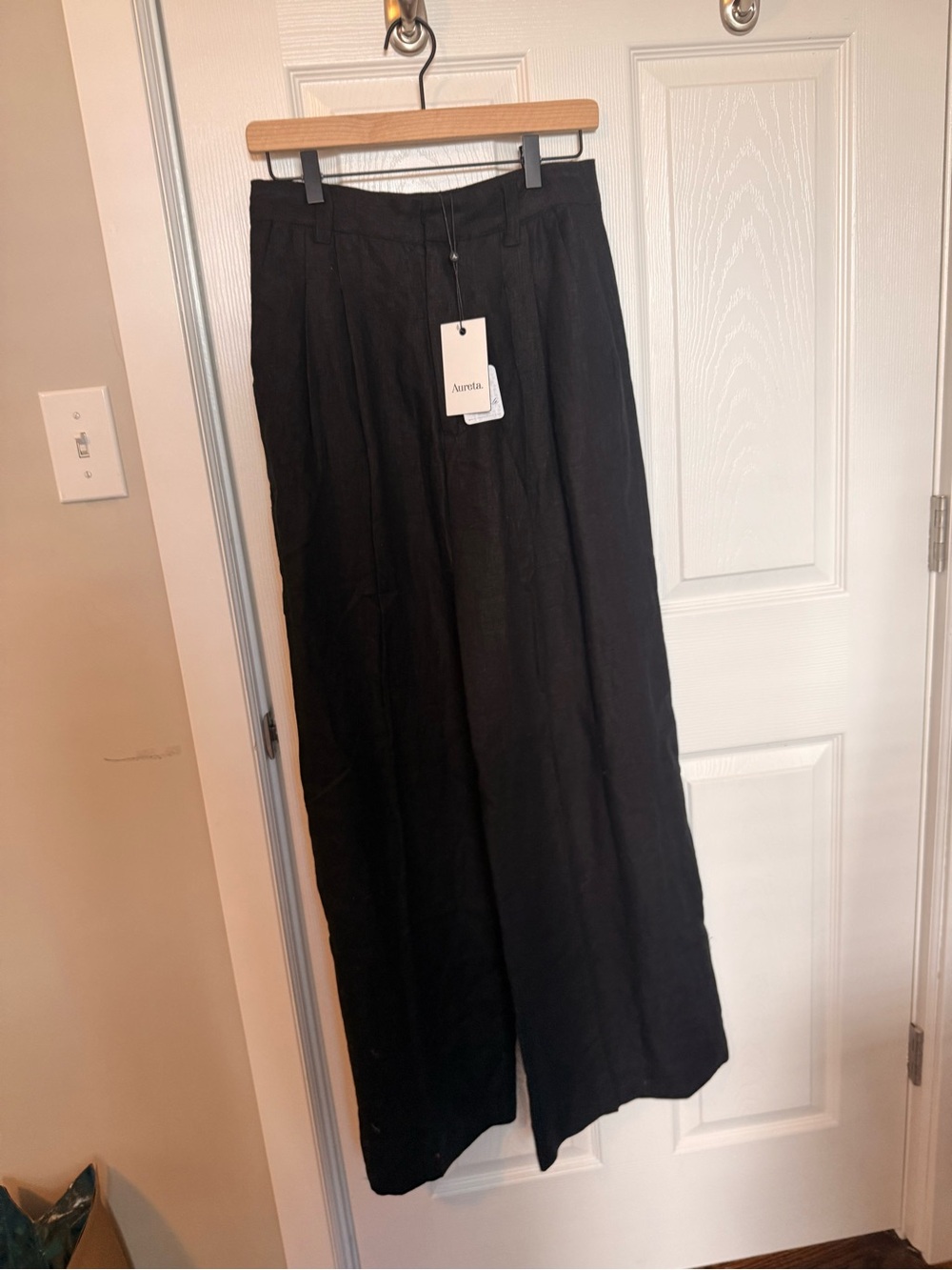 Free People Aurelia Black Wide-Leg Women's  Linen  Pants